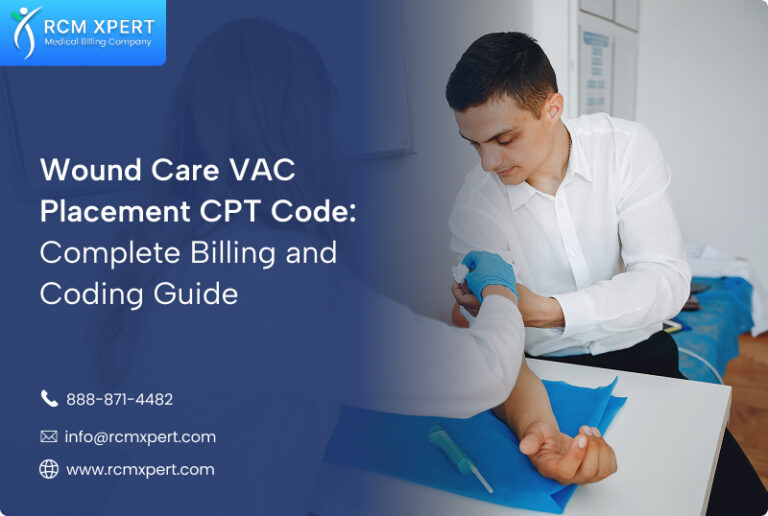Healthcare provider performing wound care dressing for negative pressure wound therapy NPWT billing guide