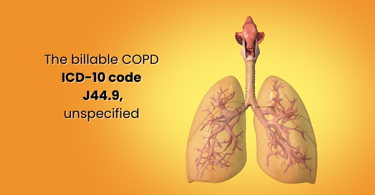 The billable COPD ICD-10 code J44.9, unspecified
