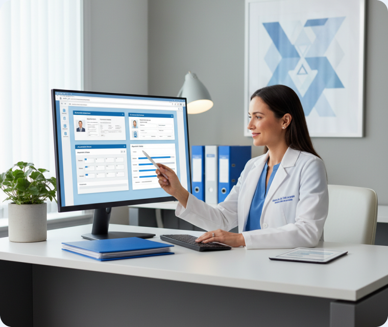 Credentialing specialist reviewing provider profiles